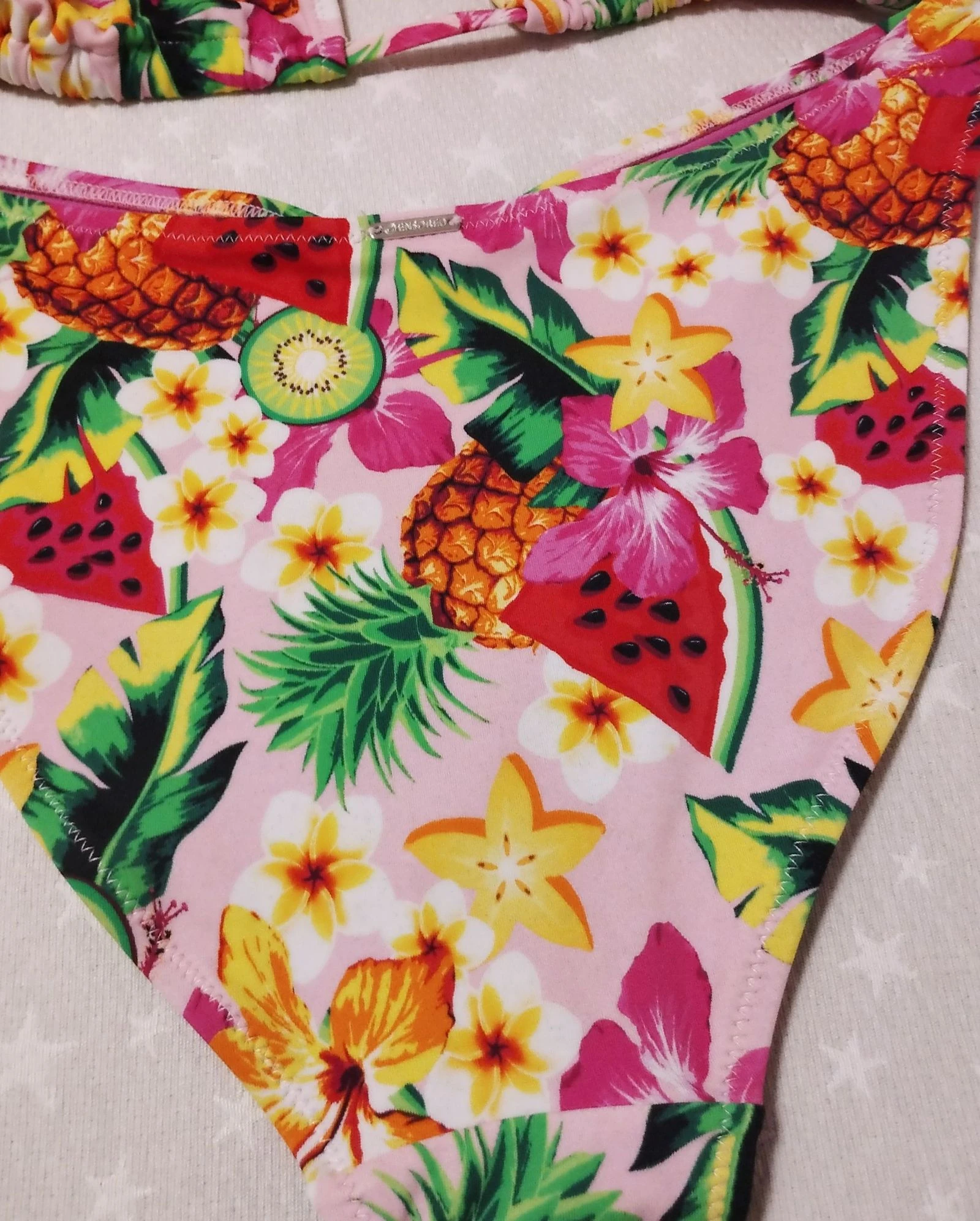 Bikini Tropical triângulo de Frutas e Flores Tamanho M – photo 6